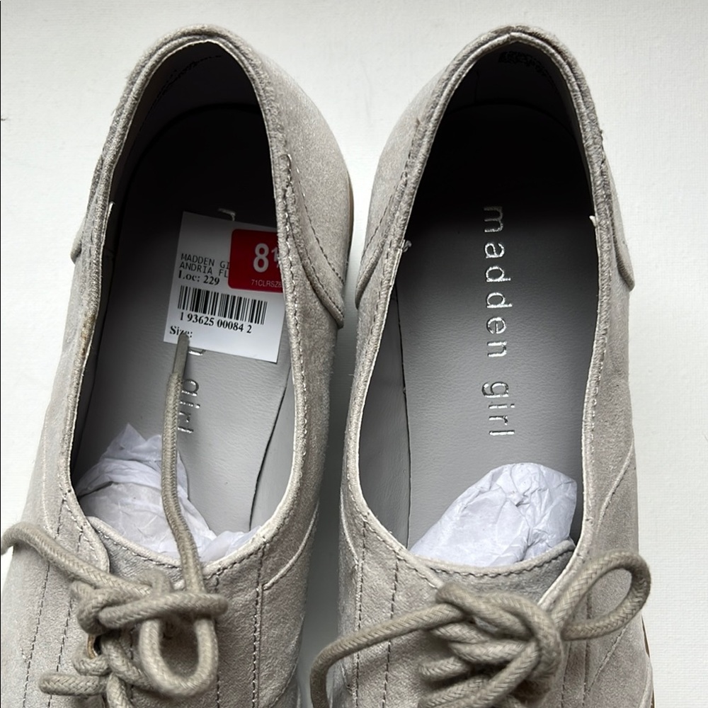 Madden Girl Gray Sneakers with Platform Sole Beige color Size 8.5 - Picture 9 of 11